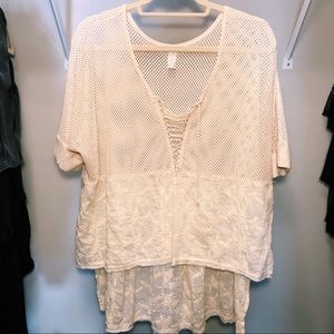 Free People Cream Blouse